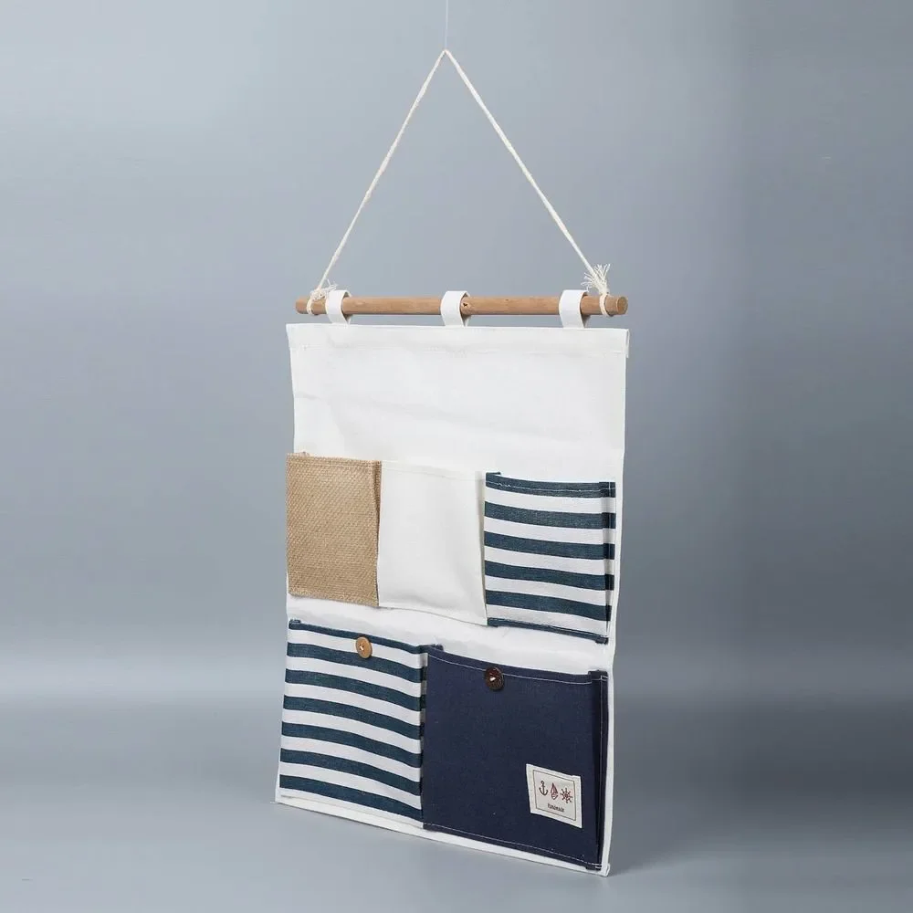 Stripe Pattern Hanging Storage Bag Organizer